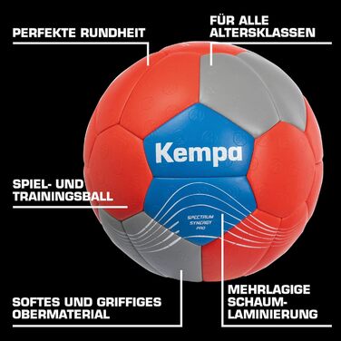 Гандбольний м&39яч для дітей та дорослих, найкращий гандбольний м&39яч для матчів та тренувань, 2 червоний/сірий/синій