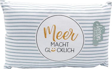 Подушка Dekohelden24 Meer Macht Glcklich, з чохлом з 100 бавовни, Д/Ш/В 40 x 13 x 23 см 3968151 Подушка Happy