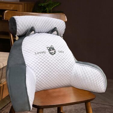 Подушка для читання, подушка для ліжка зі знімним потиличним валиком та підлокітником для сидіння в ліжку, дивані або підлозі, спинка, подушка для спини ліжка, подушка для підтримки спини для дорослих, подушка для спини для читання та перегляду телевізора