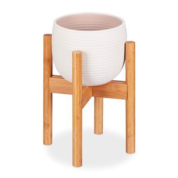 Бамбукова підставка для квітів Relaxdays, індивідуально регульована, для квіткових горщиків до 32 см, підставка для рослин, висота 35,5 см, натуральна, , світло-коричнева