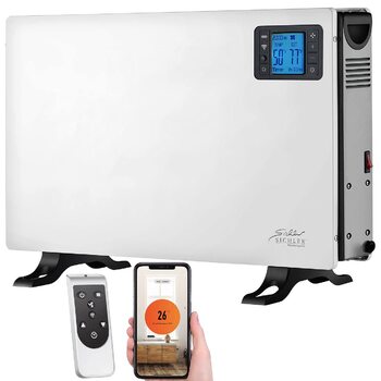 Електричний обігрівач Sichler для побутової техніки конвекторний обігрівач з Wi-Fi, 2000 Вт, додаток, голосове керування, дистанційне керування (електричний обігрівач, електричний радіатор, променевий обігрівач)