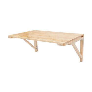 Настінний розкладний стіл, соснова деревина, розкладний верстак, плаваючий стіл для балкону, офісу, ванної кімнати, каравану, складу (80 * 50 см) 80*50 см