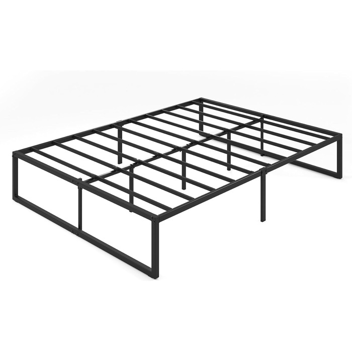 Каркас ліжка Zinus Lorelai 140x200 см - Металеве ліжко 140x200 з металевою рейковою основою - Платформа заввишки 33,5 см з простором під нею - Пружинний матрац не потрібен - Легке складання - Чорний 140 x 200 см 36 см