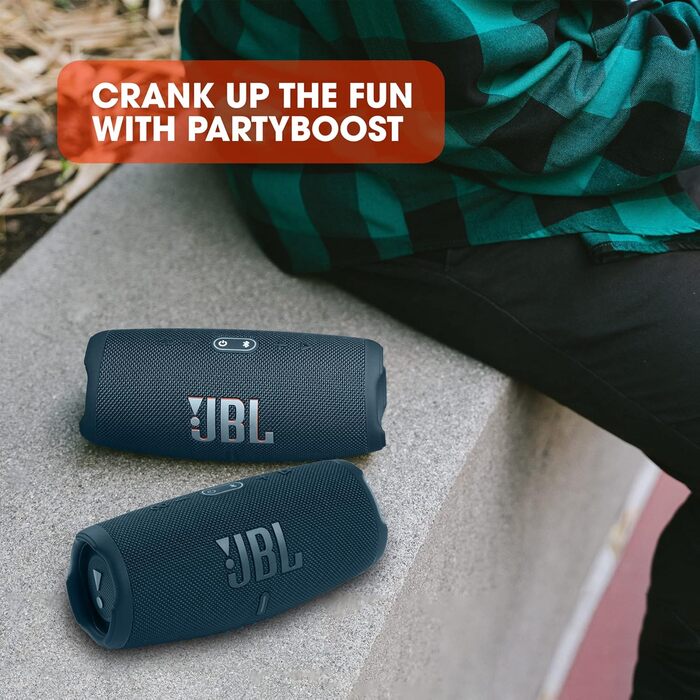 Колонка JBL Charge 5 бензиново-блакитного кольору - Водонепроникний портативний бумбокс з інтегрованим банком живлення - Один заря