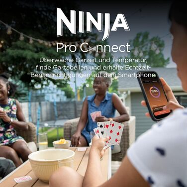 Електричний BBQ-гриль-смокер Ninja Woodfire Pro Connect XL, синій/чорний