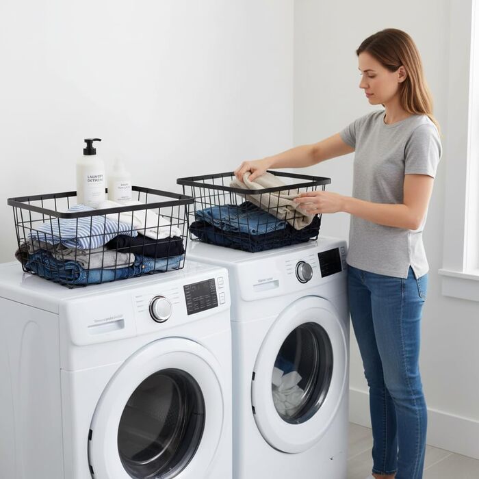 Кухонні металеві дротяні кошики, кошик для зберігання, дротяний кошик з ручками, для зберігання продуктів, органайзер, побутовий холодильник для шаф, комори, ванної кімнати, чорний, 4 предмети. Чорний, 4 шт., новий, малий