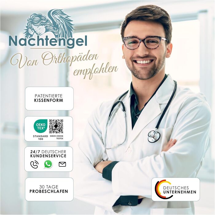 Подушка для сну - Ортопедична подушка з піни з ефектом пам&39яті, ергономічна та для полегшення болю в шиї, для всіх положень сну (на спині, животі та на боці) (, біла, висота 10 см) Висота 10 см Білий 1