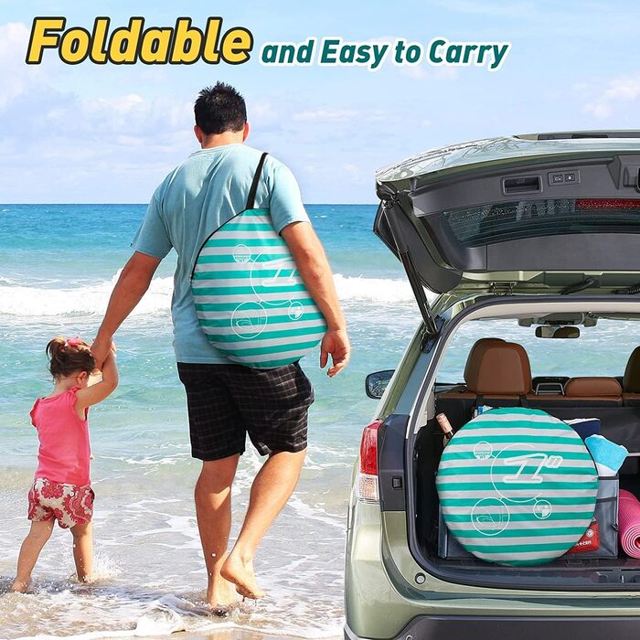 Дитячий розкладний пляжний намет, портативний дитячий пляжний намет з міні-басейном, сонцезахисний намет із захистом від ультрафіолету для малюків, пляжний намет для пікніка (зелений)