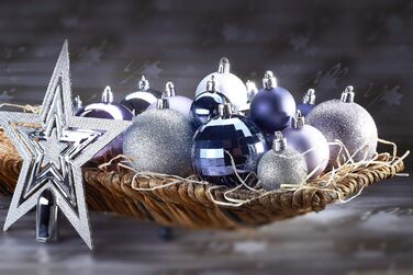 Набір різдвяних кульок 50 предметів фіолетові та срібні BRUBAKER