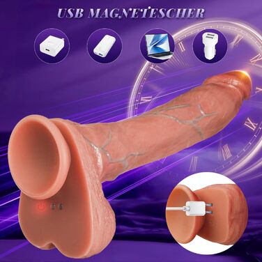 Реалістичний вібратор DVG для жінок, 27,8 см, з 7 режимами поштовхів і 10 вібраційними режимами, силіконовий, присоска