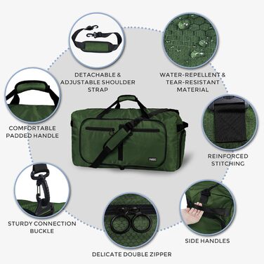 Чоловіча дорожня сумка Fmeida Sportasche, жіночі дорожні сумки, велика ручна поклажа, спортивна сумка, сумка для сауни XXL, лікарняна сумка, легка 65 л, зелена