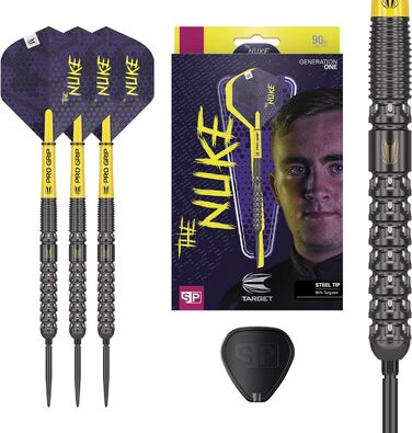 Цільові дротики Luke Littler G1 Dartpfeile 22G/23G/24G 90 вольфраму Набір дротиків зі швейцарським наконечником зі сталевим наконечником - Швейцарські точкові дротики, SP Tool Inclusive, видання для гравців Набір Nuke Dart Steeldarts Metallspitze Darts