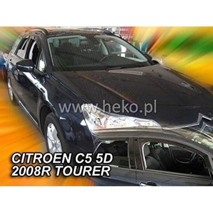 Вітровий дефлектор Heko Towequipe HEKO-12244 для Citroen C5 з 2008 року 5-дверний універсал, спереду і ззаду, 4-х секційний, прозорий