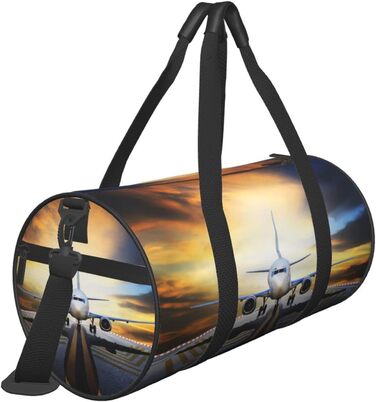 Спортивна сумка, дорожня сумка, рюкзак, з авіаційним принтом, сумка для подорожей на ніч, чорна, універсальний розмір, дорожня сумка