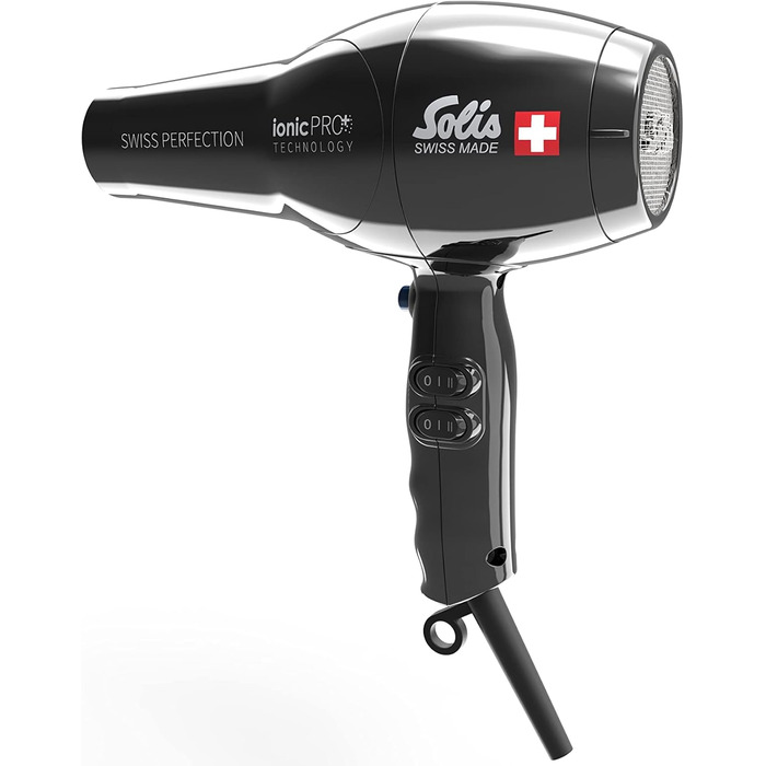 Іонний фен з технологією ionicPRO професійне сушіння та укладка обертовий на 360 кабель у комплекті насадка-концентратор чорний, 360 ionicPRO 440