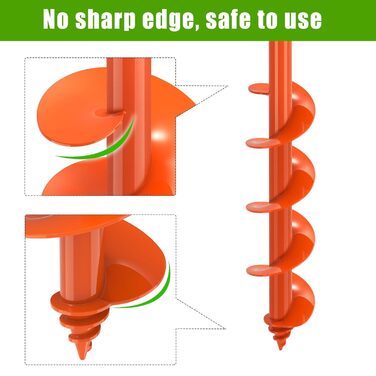 Садовий бурав для посадки рослин, 76 x 61 см, шнек для копання ям з самонарізним гвинтом, міцний садовий бурав 3 мм для посадки 7661см