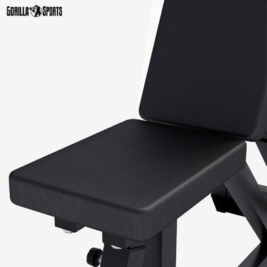 Силова лава GYRONETICS - Багатофункціональна, регульована спинка у 8 положеннях та регульоване сидіння у 3 положеннях, 120 x 53,5 x 115 см, вантажопідйомність до 200 кг - Похила лава, тренувальна лава, плоска лава, лава для штанги, фітнес