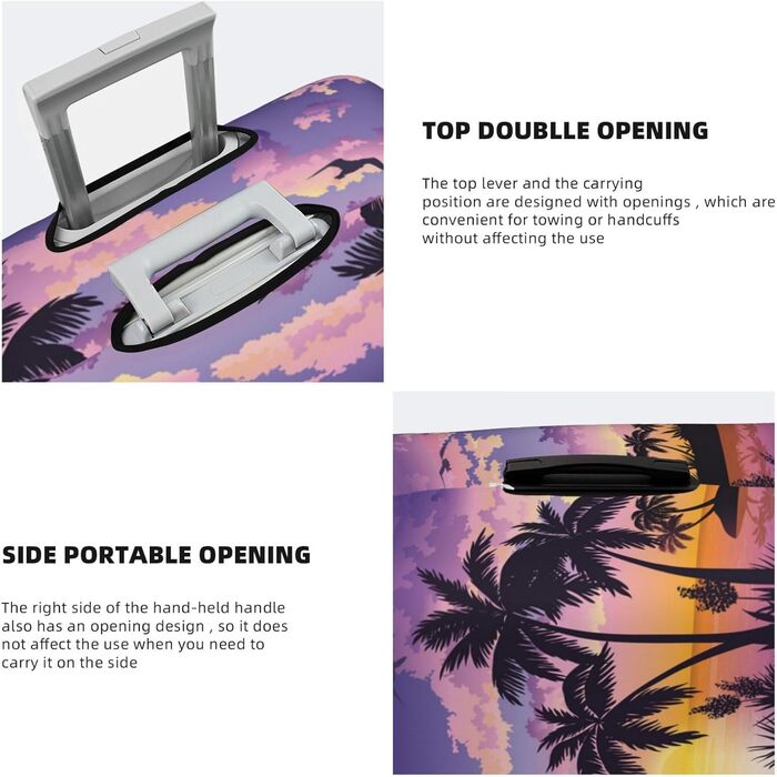 Чохол для валізи Літня пальма, міцний захист для багажу розміром 45.7-81.3 см, малий, чорний