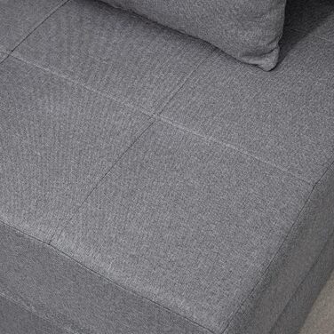 Розкладне крісло-ліжко HOMCOM, диван-ліжко, розкладне крісло 2-в-1 з функцією ліжка, крісло-реклайнер з подушкою, гостьове ліжко для вітальні, спальні, витримує до 120 кг, темно-сірий