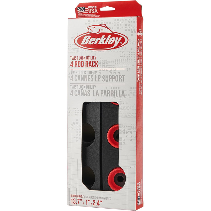 Інструменти та обладнання Berkley Unisex-Adult BRMTL, чорні, один розмір Twist Lock Utility 4 Stangen