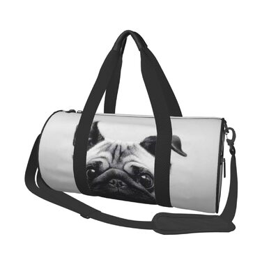Дорожня сумка-циліндр з мопсом, спортивна сумка для чоловіків та жінок, сумка для подорожей, спортивний баул