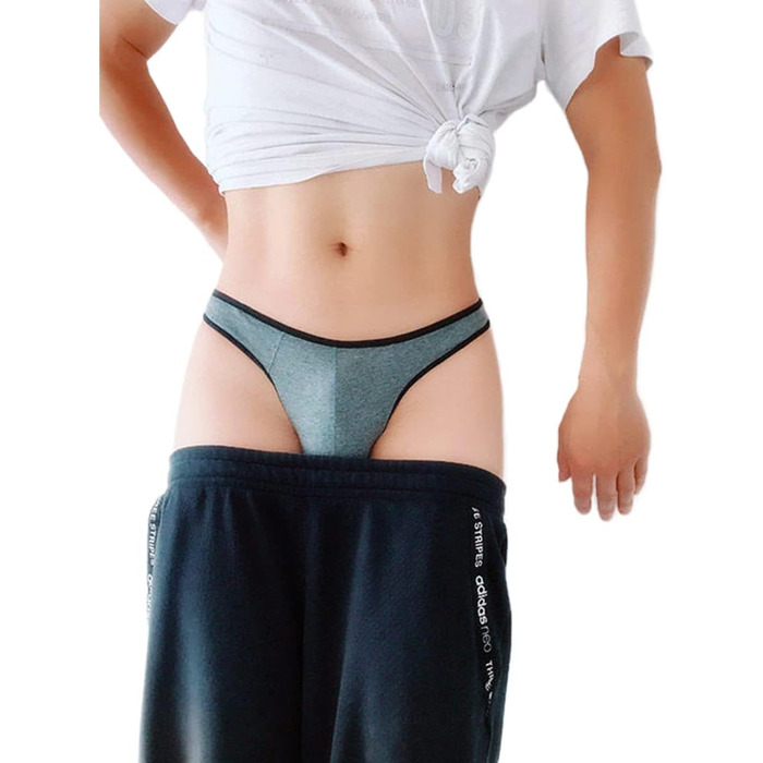 Стрінги чоловічі RSLOVE, бавовна, T-подібна спинка, чорний/сірий/червоний, 3 шт.