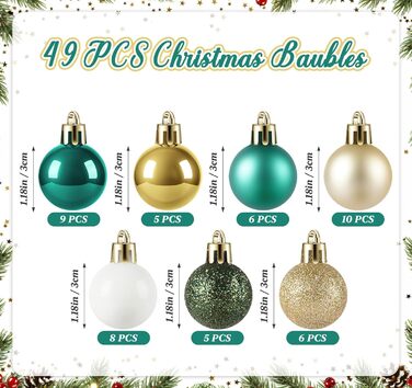 Набір з 49 предметів ялинкових прикрас Agoer