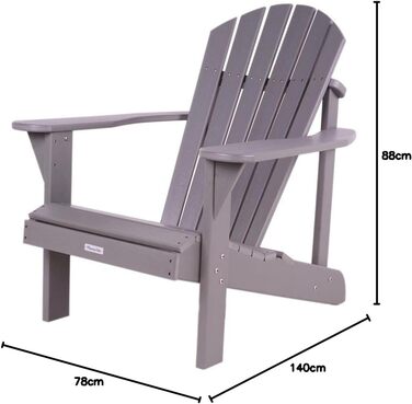 Садове крісло MaximaVida Adirondack з підставкою для ніг Montreal Grey Plastic - Низькі витрати на догляд