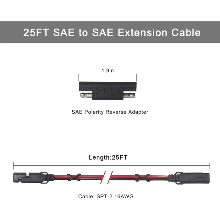 Подовжувач kuncan SAE до SAE Шнур постійного струму Кабель швидкого підключення SAE