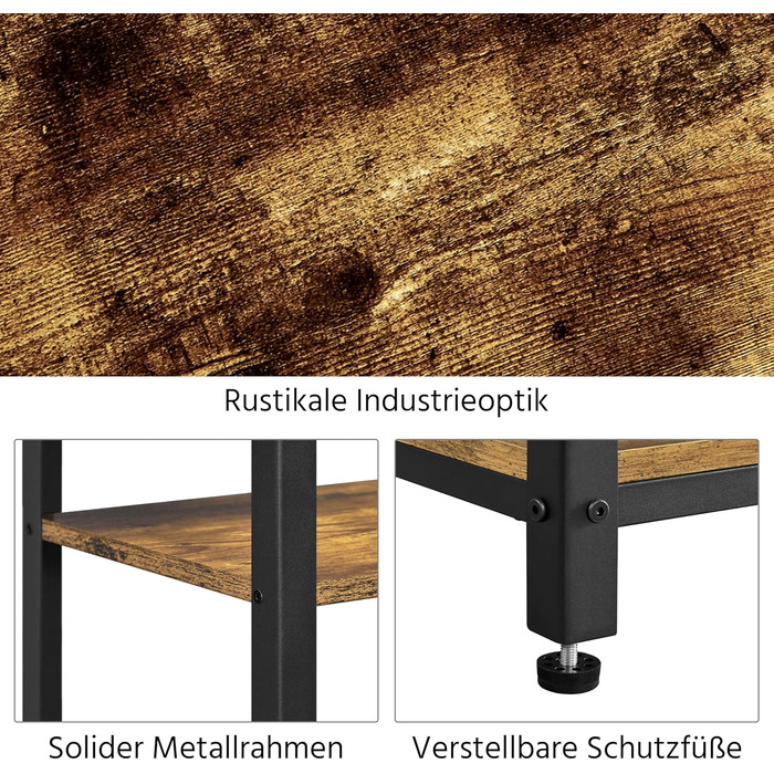 Вінтажний телефонний столик Yaheetech, приставний столик з 3 полицями, маленька тумбочка, столик для дивана, 40 x 30 x 74,5 см, металевий каркас, ідеально підходить для вітальні, спальні, офісу