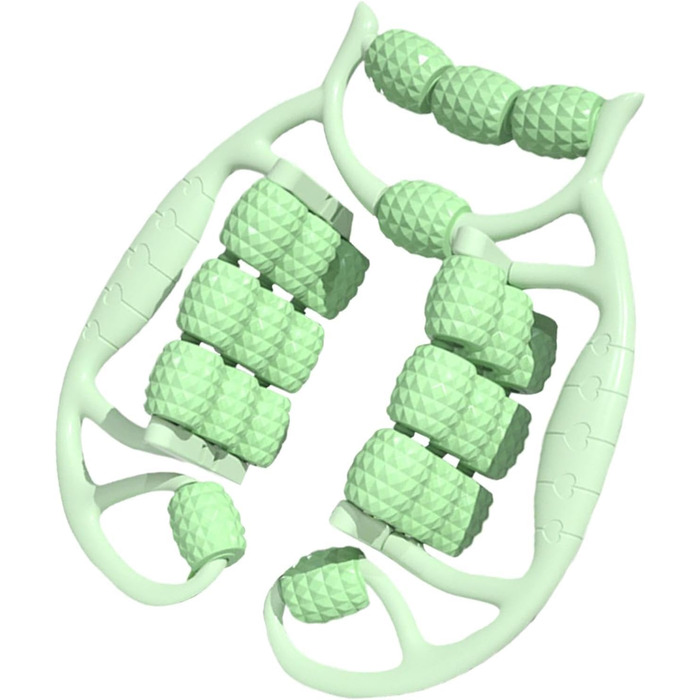 Ролик для масажу ніг 24-колісний масажер для ніг з затиском для рук - портативні аксесуари для масажу Ергономічні затискачі Масажер для руки, передпліччя, м'язів ніг, зеленого кольору