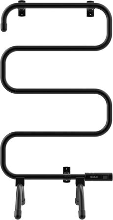 Електричний рушникосушарка Cecotec з низьким споживанням енергії - ReadyWarm 5000 Towel Black. Рушникосушка 100 Вт, світловий індикатор, системи безпеки, захист IP24, кріплення на підлогу або стіну, ідеально підходить для ванних кімнат