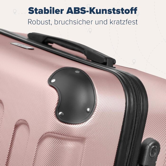 Валіза ручна поклажа TRVLMORE 54x36x20 см - валізи та візки, дорожня валіза на колесах, ручна поклажа візок 54x36x20, тверда валіза мала, валіза ручна поклажа 54x36x20 легка, візок ручна поклажа, рожева валіза ручна поклажа Рожева