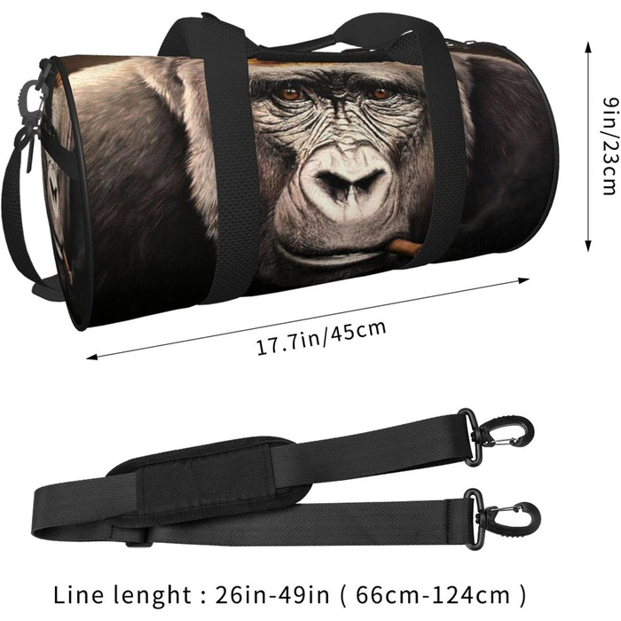 Спортивна сумка Мавпа з сигарою для фітнесу та спорту велика дорожня сумка для ночівок та вихідних для чоловіків та жінок