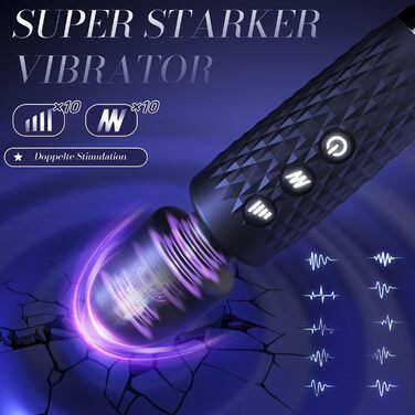 Вібратор Miokymioky для жінок, чорний, 20 режимів, з насадками