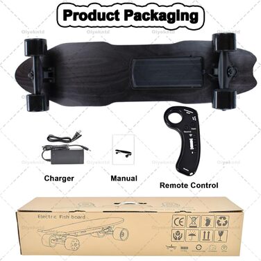 Електричний скейтборд з пультом дистанційного керування, водонепроникний лонгборд, 7-шаровий клен, запас ходу 15 км, максимальна швидкість 25 км/год, лонгборд для початківців C