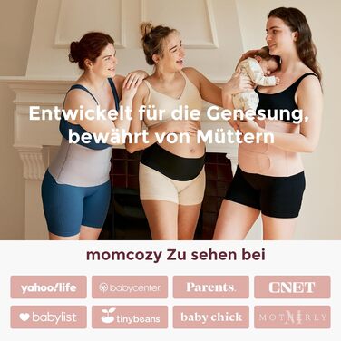 Післяпологовий пояс для живота Momcozy Ergowrap, 3D компресія та підтримка спини для відновлення після кесаревого розтину, безшовний пояс для живота для щоденного носіння та спорту, невидима коригуюча білизна після пологів (короткий, XL) XL Short-Skin Pin