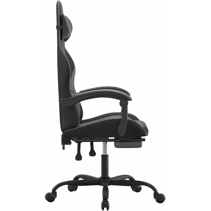 Ігрове крісло з підставкою для ніг, крісло для ПК, ігрове крісло, крісло для геймерів, крісла для ігор, крісла для кабінету, крісло для PlayStation, комп&39ютерне крісло, чорно-сіра штучна шкіра