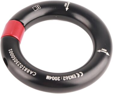 Кільце для спуску на мотузці HERCHR, алюмінієвий сплав 24 кН, отвір, знімний з&39єднувач для скелелазіння, точка з&39єднання запобіжного кільця ущільнювача для скелелазіння, гамак Tree Surgeon, чорний