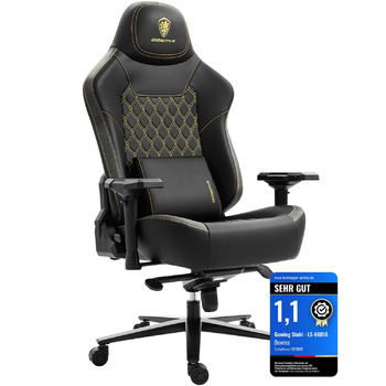 Ігрове крісло Dowinx, вантажопідйомність 200 кг, крісло керівника, ергономічне офісне крісло з 4D підлокітниками та поперековою опорою, ігрове крісло з регульованою висотою для геймерів та кіберспорту, чорне