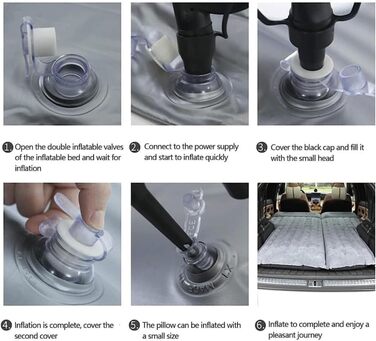 Автомобільний матрац для VW Tiguan 3 2024 2025, двосторонній потовщений флокований автомобільний матрац, надувне ліжко для кемпінгу, складаний портативний надувний матрац, звичайний A