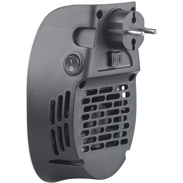 Підключається до розетки побутової техніки Sichler Керамічний вентилятор-обігрівач з термостатом, таймером, дисплеєм, 500 Вт (Маленький обігрівач для розетки, підключається до розетки, для людей похилого віку)