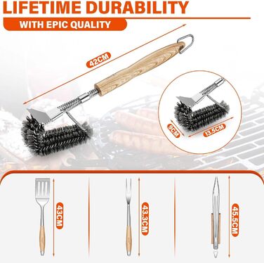 Набір столових приборів для барбекю 4 шт. набір для барбекю аксесуари для барбекю для чоловіків преміум 4 шт. набір для барбекю щи