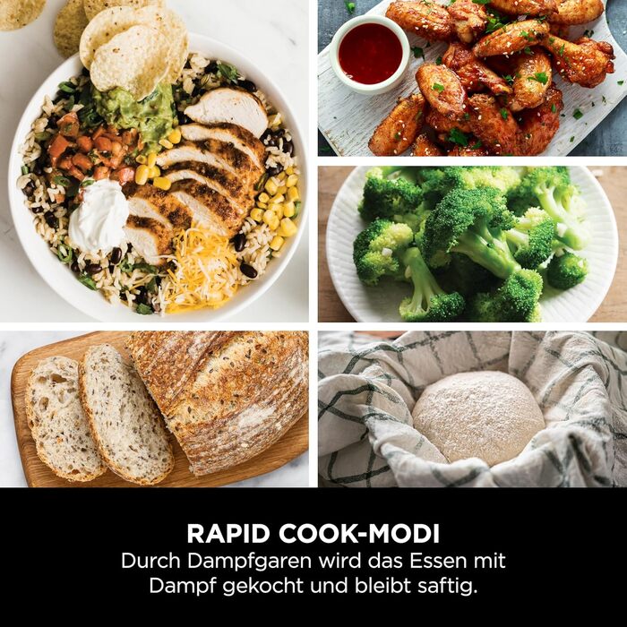 Мультиварка Ninja Speedi, 5,7 л, мультиварка 10-в-1, фритюрниця, аерофритюрниця, повільне приготування, гриль, випічка, чорно-мідний ON400EUCP мідний чорний 10-в-1