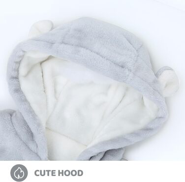 Зимовий комбінезон WYTbaby для малюків, фланелевий, зимовий, для хлопчиків та дівчаток 3-6 місяців, сірий