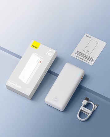 Зовнішні акумулятори для мобільних телефонів PD QC Charger with USB C in&out, Powerbank USB C Small для iPhone 15 14 13 12 11 Sams