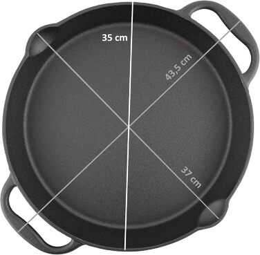 Чавунна сковорода-гриль BBQ-Toro Ø 35 см чавунна сковорода з двома ручками і двома носиками чавунна сервірувальна сковорода сковор