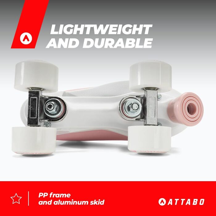 Жіночі роликові ковзани ATTABO Serena, розмір 36-41 EU, регульований розмір, алюмінієві ковзани ABEC-3, шкіряний верх, захист пальців, безпечне гальмування, точна посадка, колеса 82A, 39