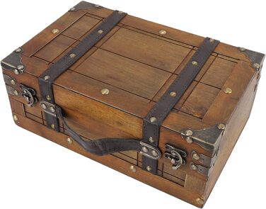 Скриня з кедрового дерева Dioche, портативна дерев&39яна скриня з потертим виглядом, футляр для зберігання одягу, іграшок та реквізиту античне бронзове покриття з ручкою зі штучної шкіри ідеально підходить для домашнього декору та повсякденного вико