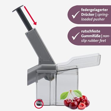 З похилим жолобом і великою серцевиною, пластик/нержавіюча сталь/алюміній, Kirschomat, срібло/чорний/прозорий, 40702260 Kirschomat